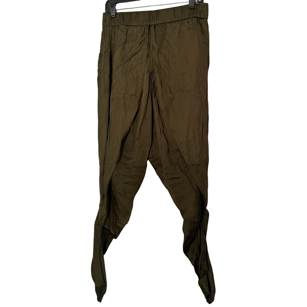 Nicholas K Harem Pants Olive Green Modal Drapey Elastic Waist - Medium
